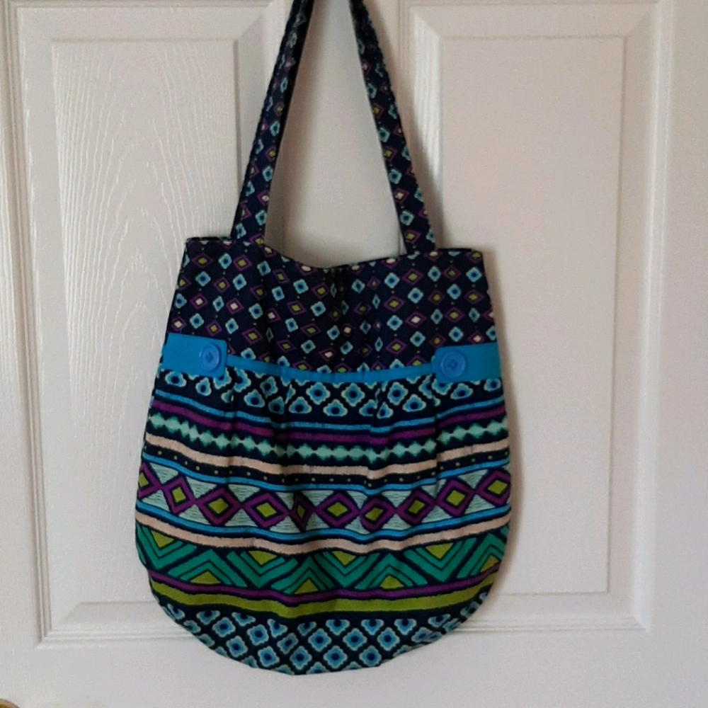 Colorful Aztec print tote bag